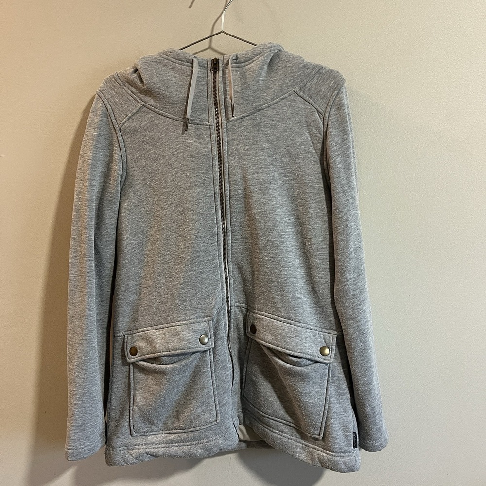 Columbia Womens Gray Sherpa Lined Full‎ Zip Hoodie Jacket Large